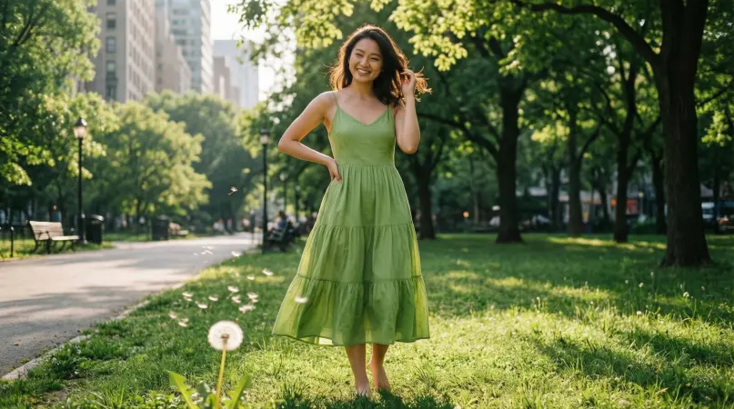 Cute Green Dress Captions for Instagram