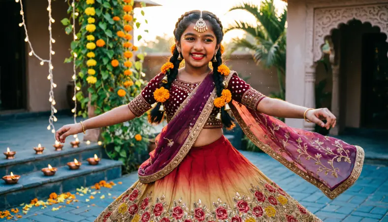 captions for Navratri look for girl