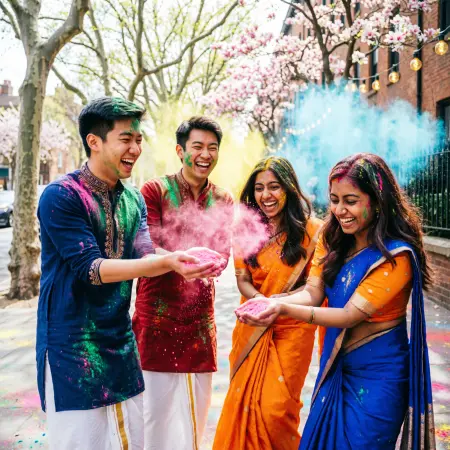cute Holi captions with friends