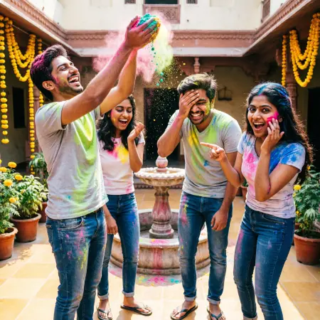 Funny Holi Captions with Friends