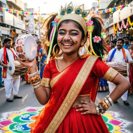 Funny Navratri Look  for Girls