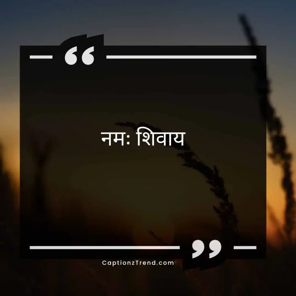 Shiva Short Captions For Instagram in Sanskrit