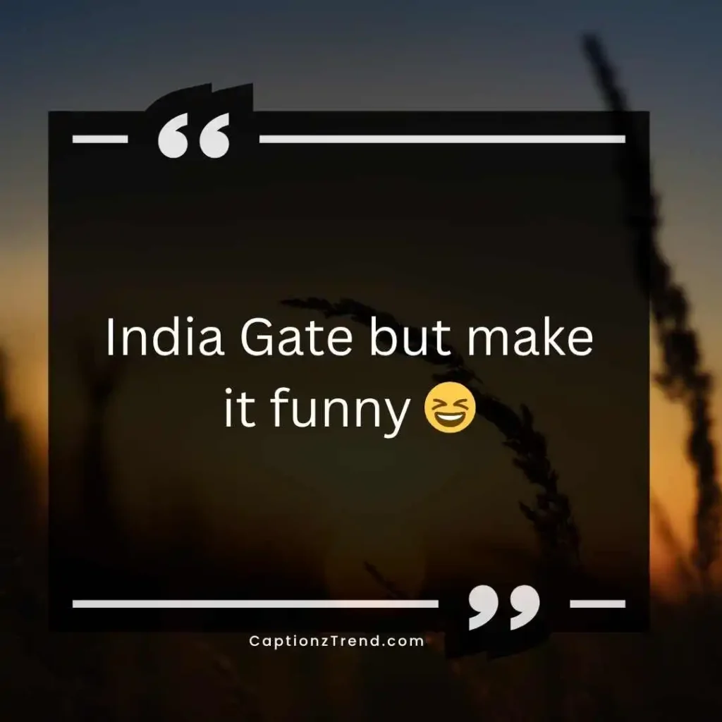 Funny India Gate Captions